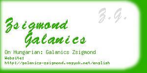 zsigmond galanics business card